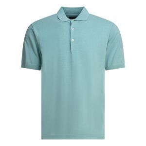 BEAMS PLUS Textured Knit Short-Sleeve Polo Shirt Men LIGHT BLUE T-Shirts
